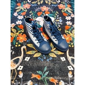 Hunter x Target blue stripe rain boot, kids size 5